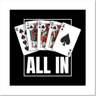 Poker Royal Flush All in Posters and Art